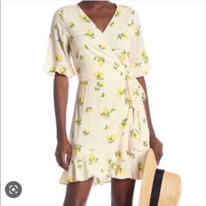 Elodie Lemon Print Wrap Dress